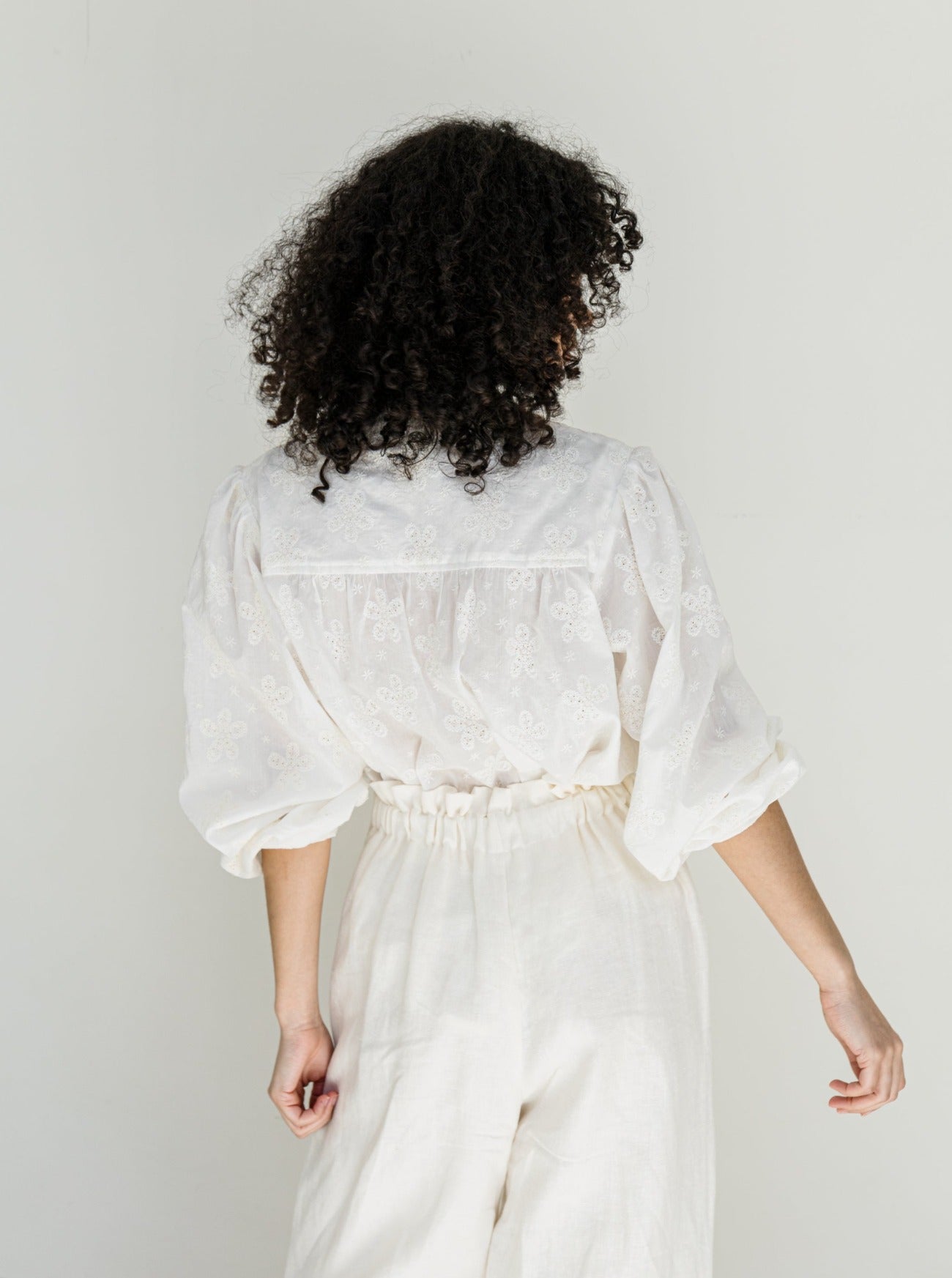 mackenzie embroidered cotton blouse back view