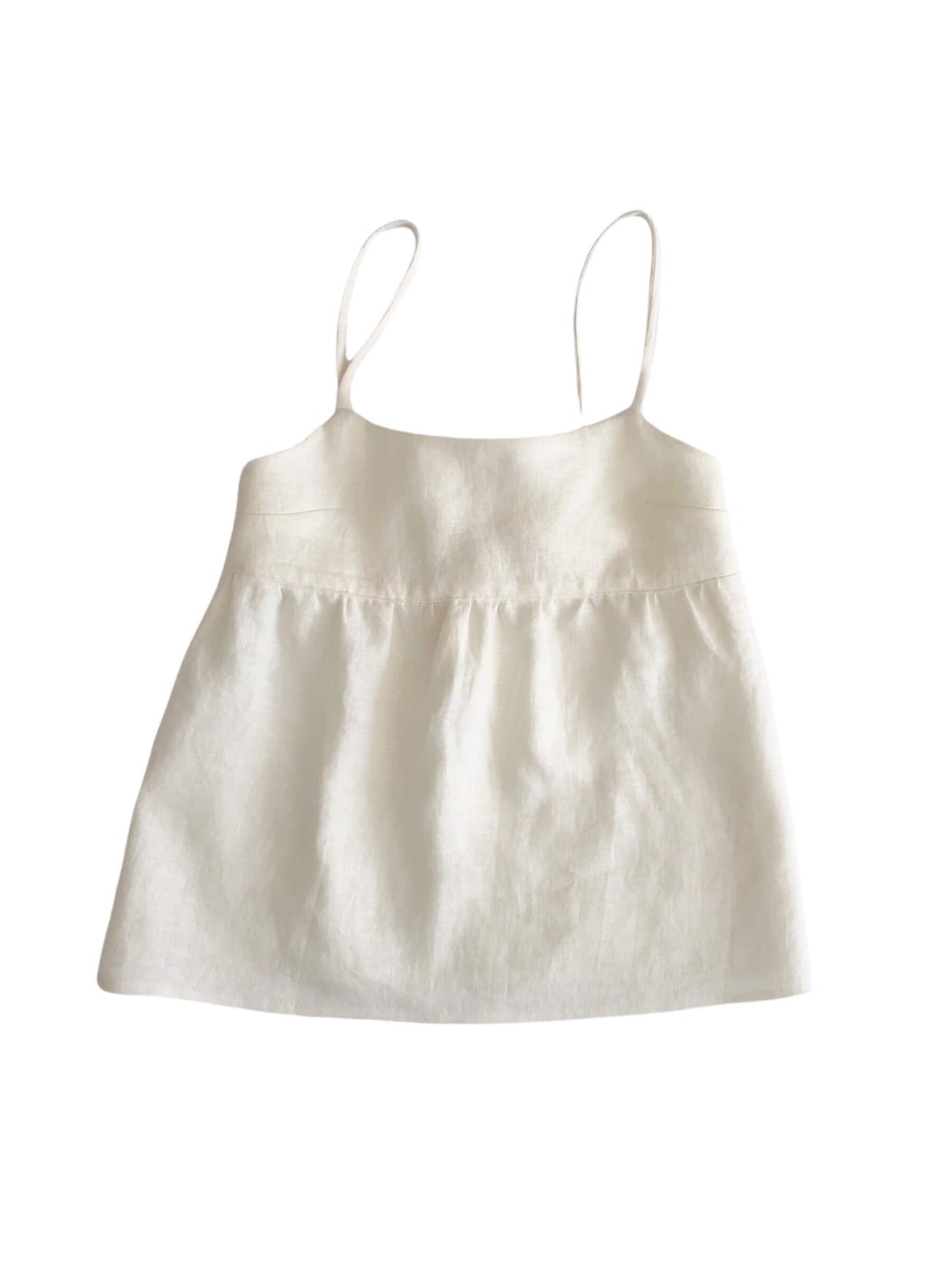 oyster morgan linen camisole front view