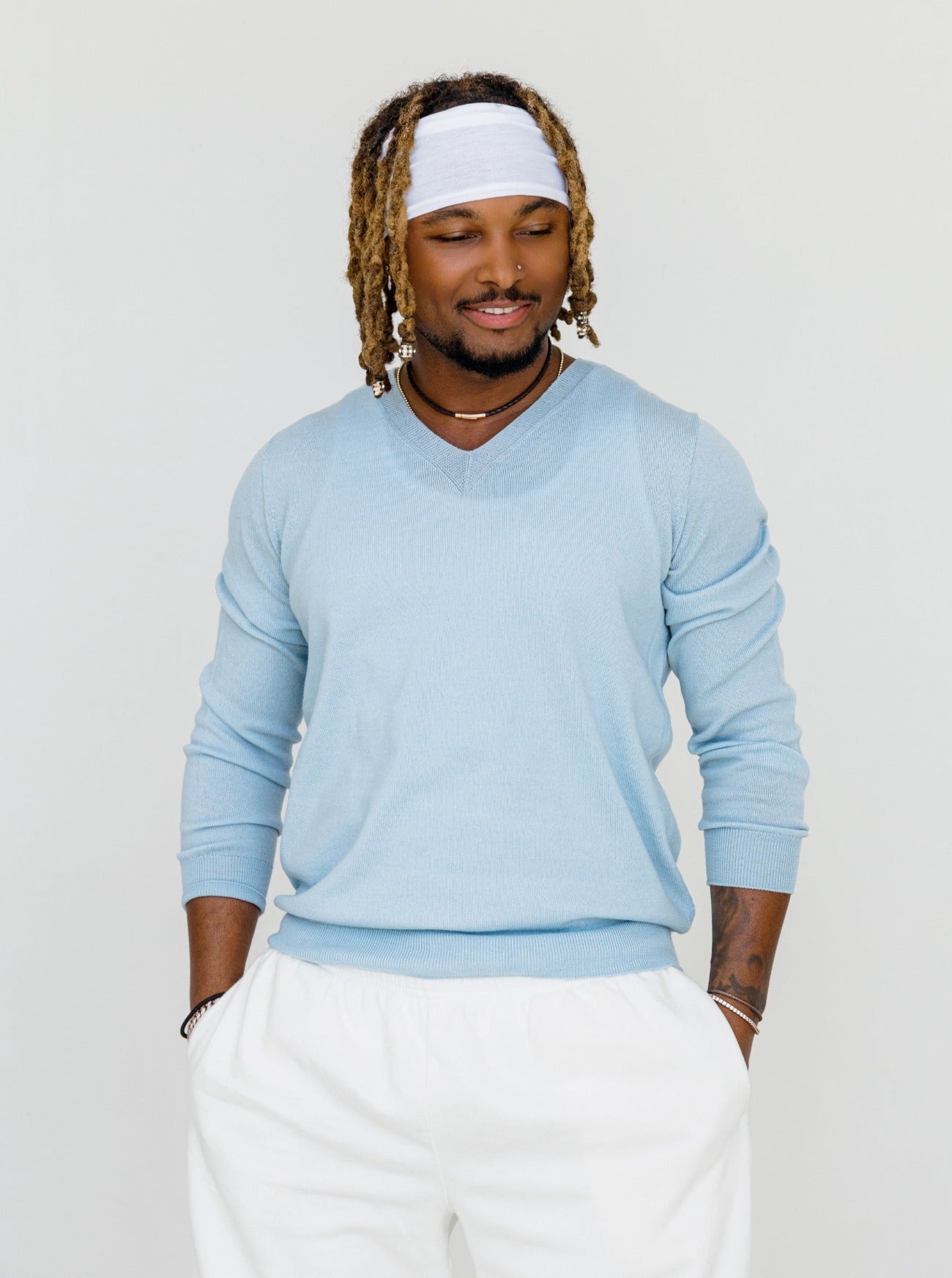 Men's v neck sales sweater with t shirt