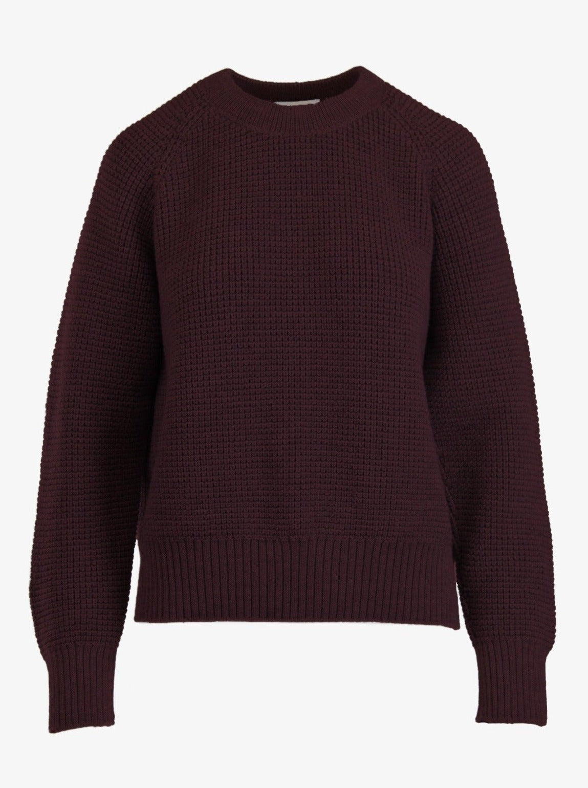 finley beet merino wool pullover 3D knit sweater