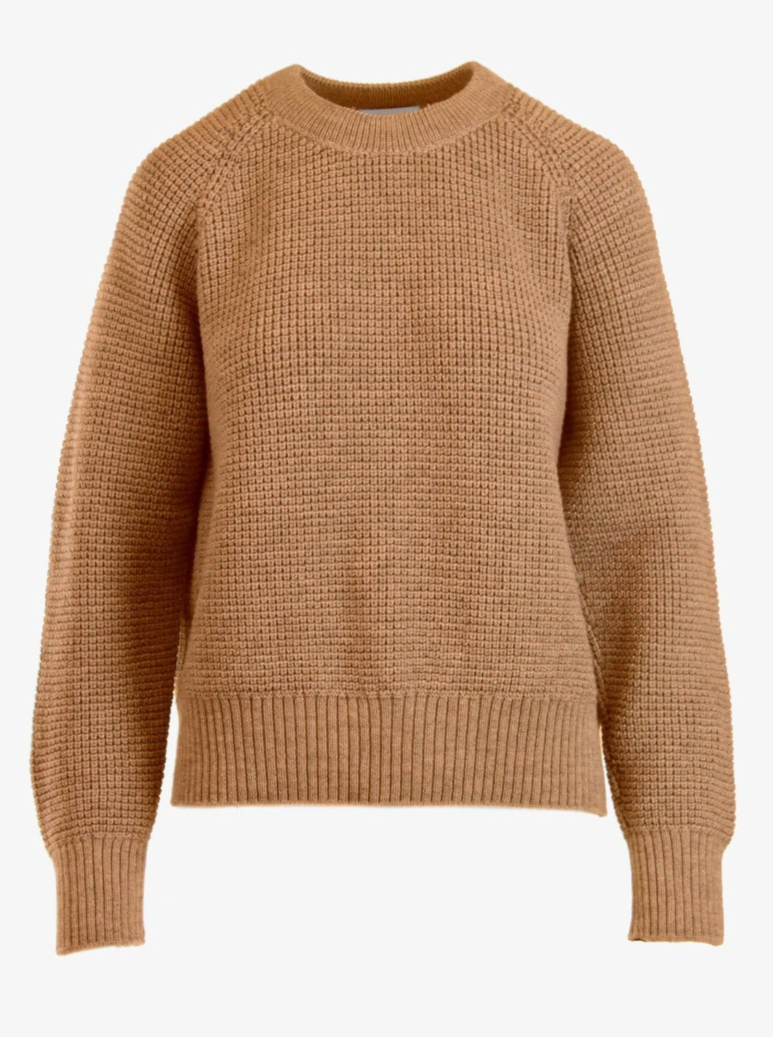 finley camel merino 3D knit pullover sweater