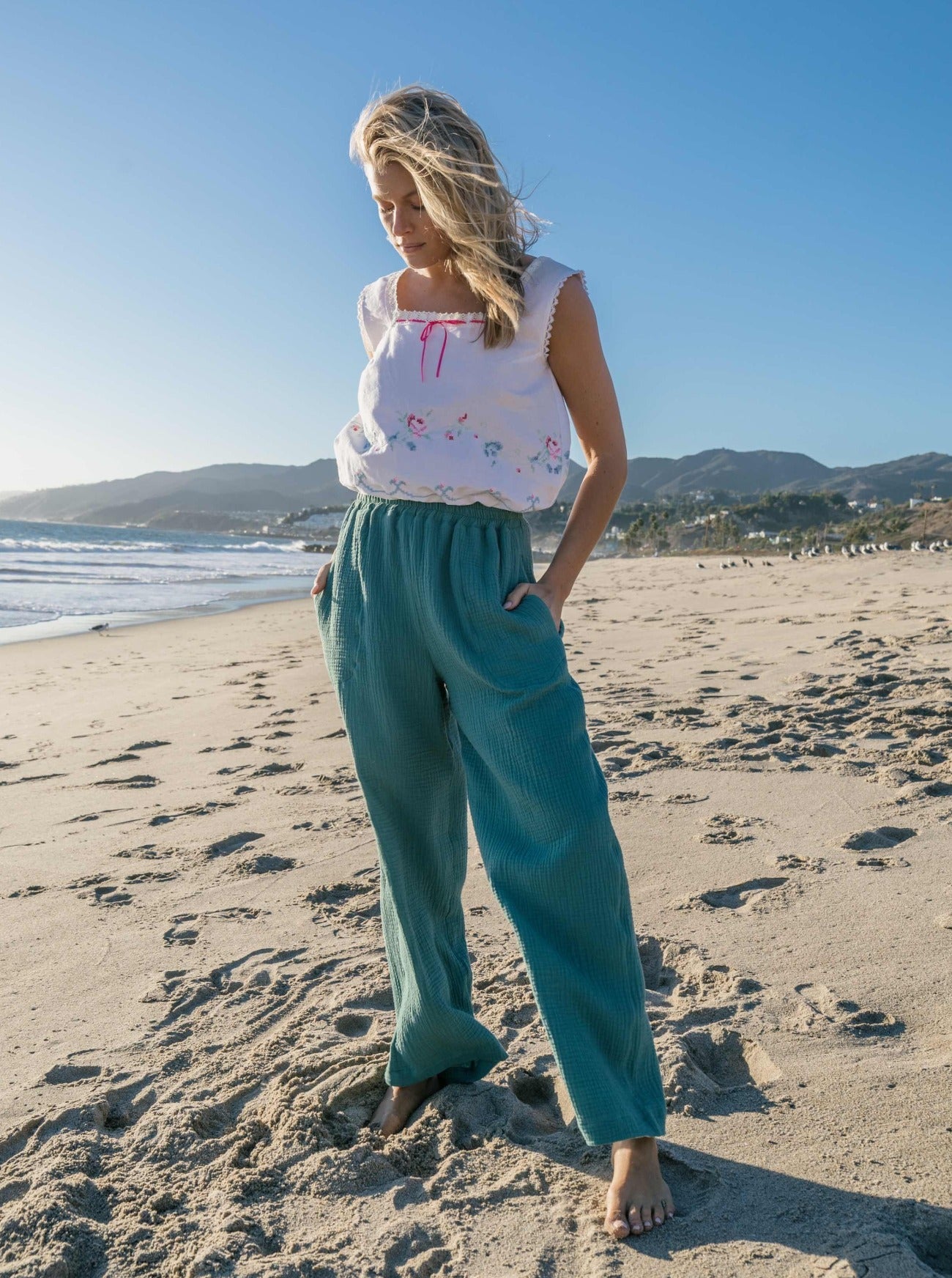 Gauze Beach Pant: Women's Designer Coverups | Tory Burch