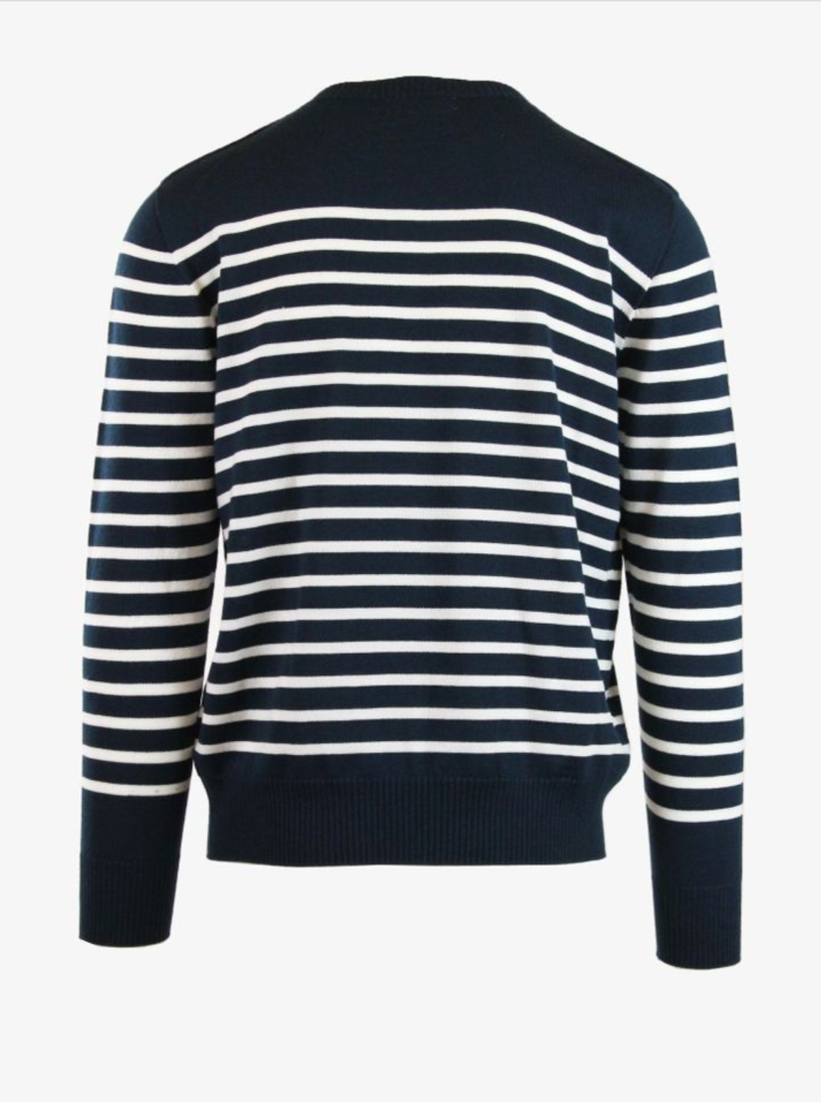 montauk navy/ivory stripe men's sweater back view
