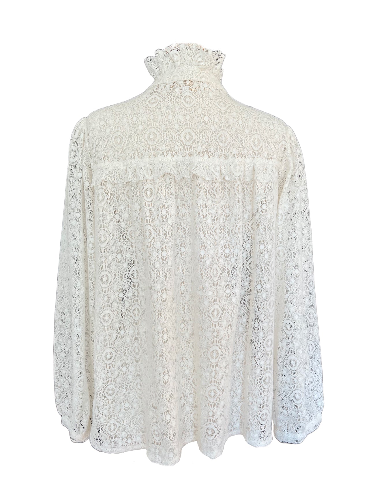 White high on sale neck lace blouse