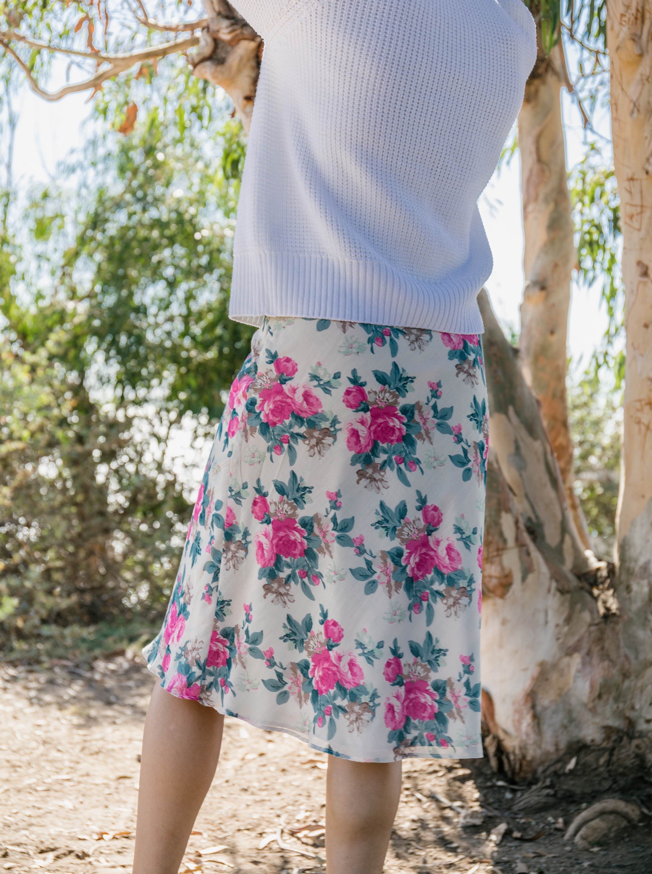 tess garden printed voile skirt
